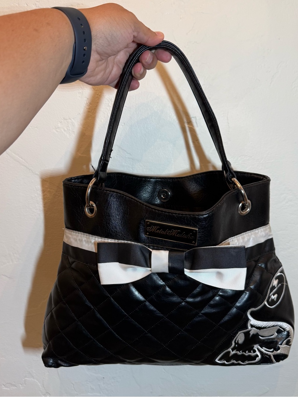 Metal Mulisha Quilted Bow Shoulder Bag & Wallet Set 🖤